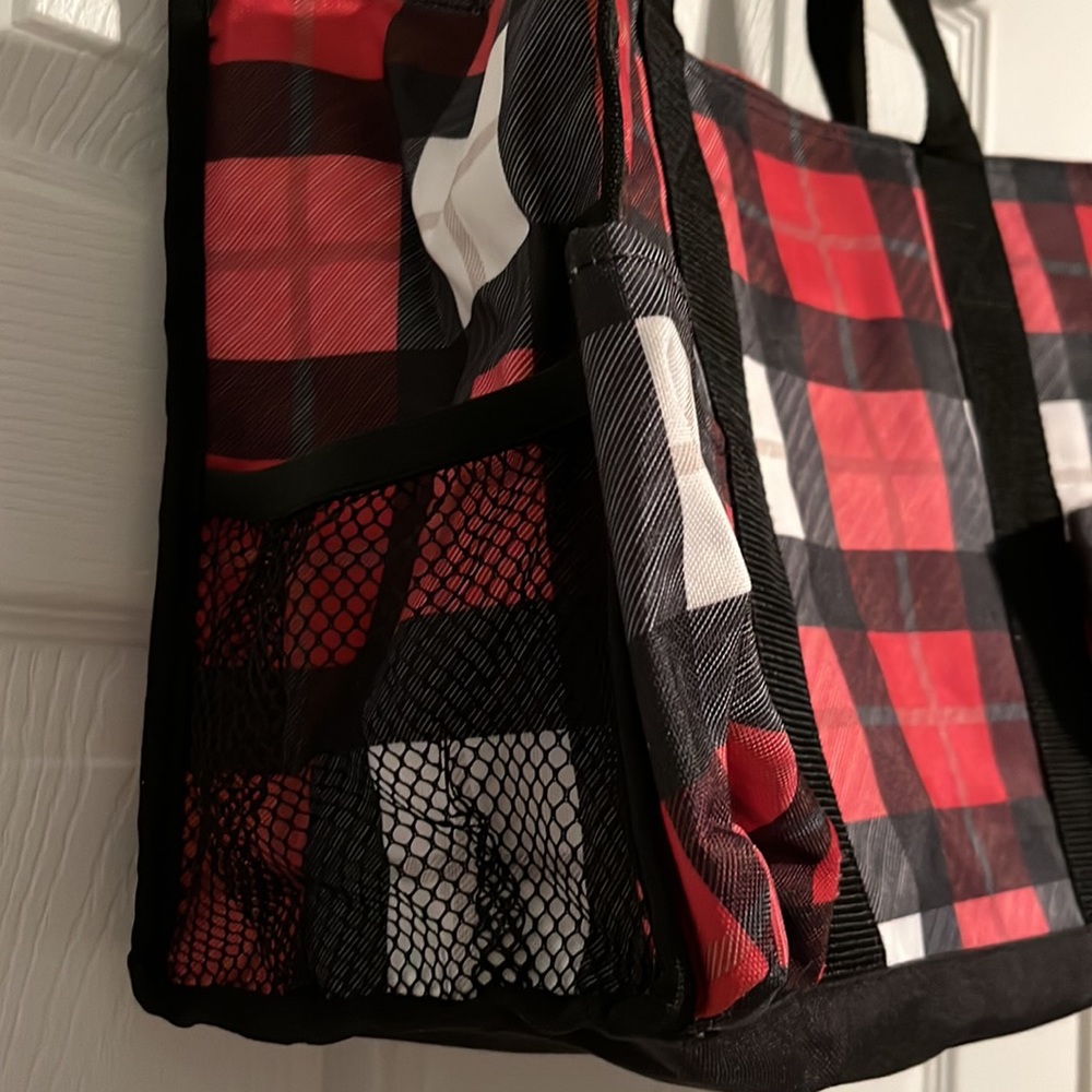 Thirty-One Red and Black Checkered Tote - Picture 4 of 6